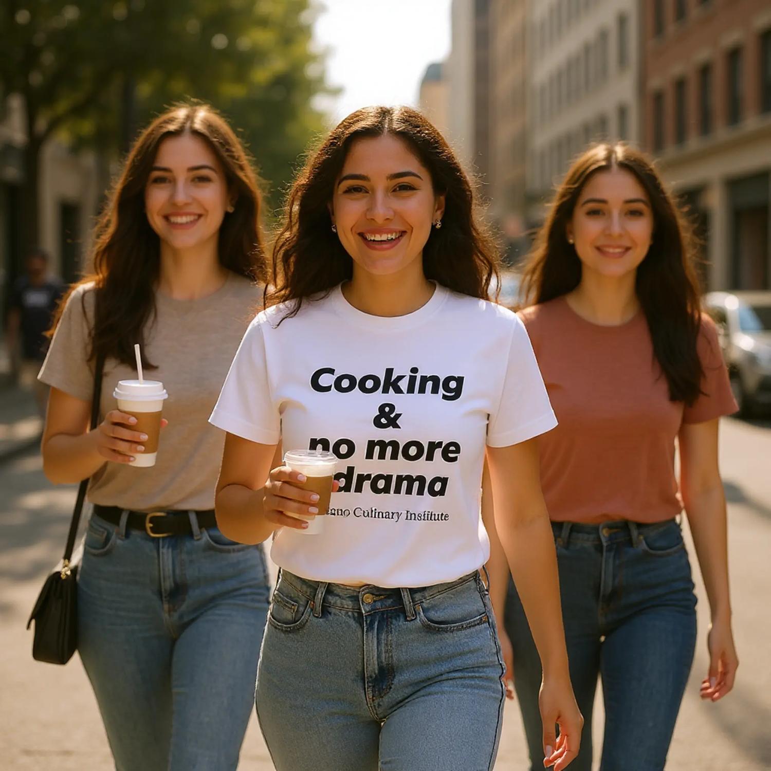 Cooking no more drama Italian countryside Milano Culinary Institute - group friends Italian cooking apparel