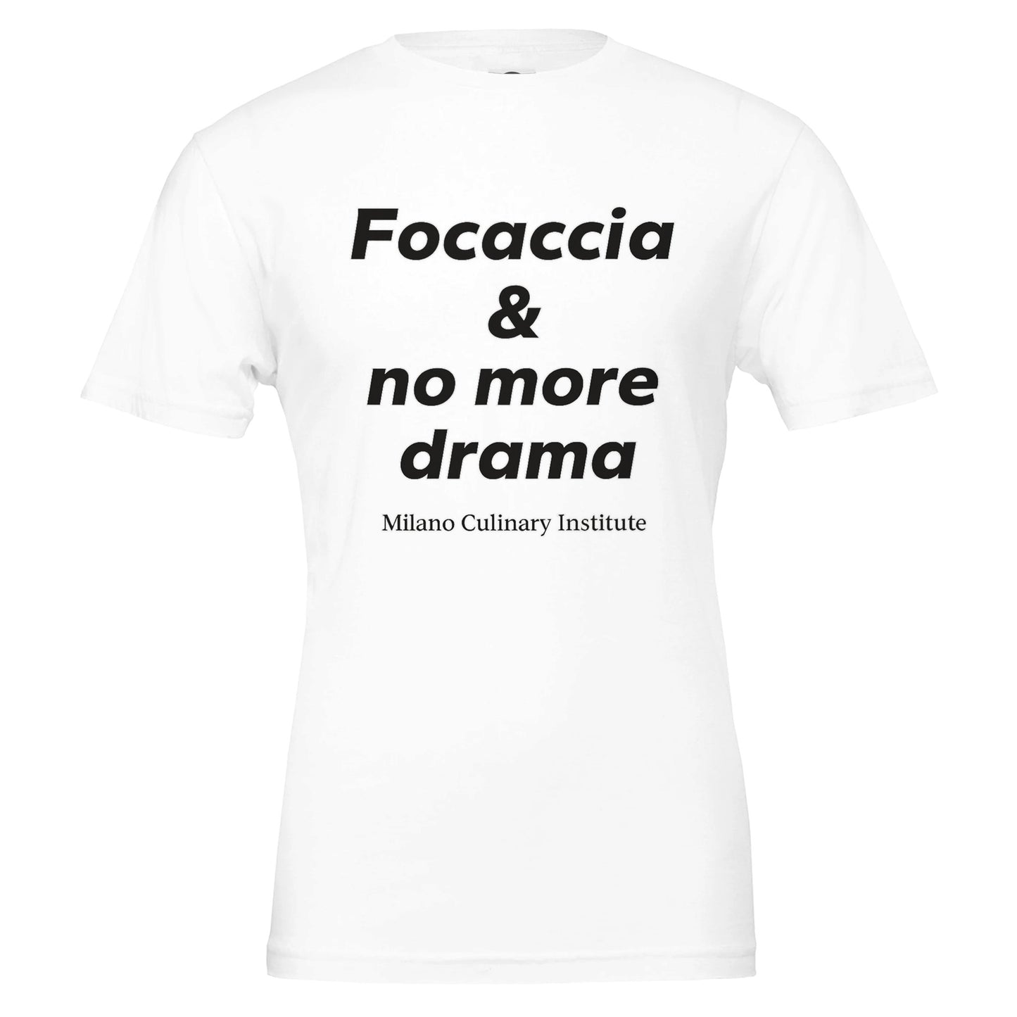 Focaccia no more drama design closeup Milano Culinary Institute - quality Italian kitchen apparel