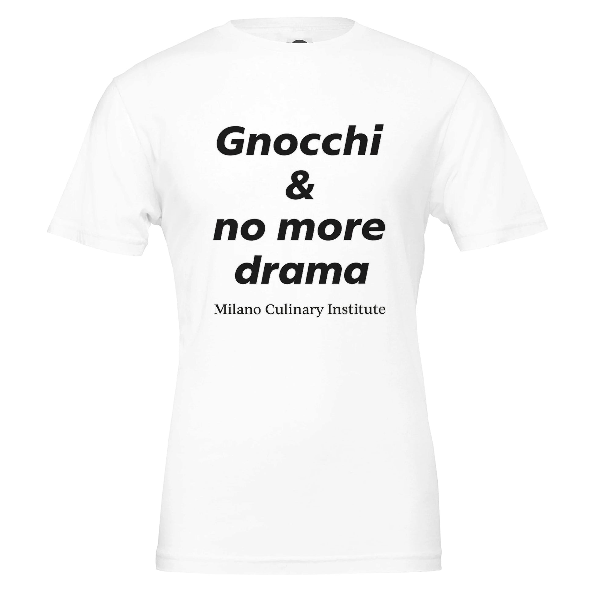 Gnocchi no more drama design closeup Milano Culinary Institute - quality Italian kitchen apparel