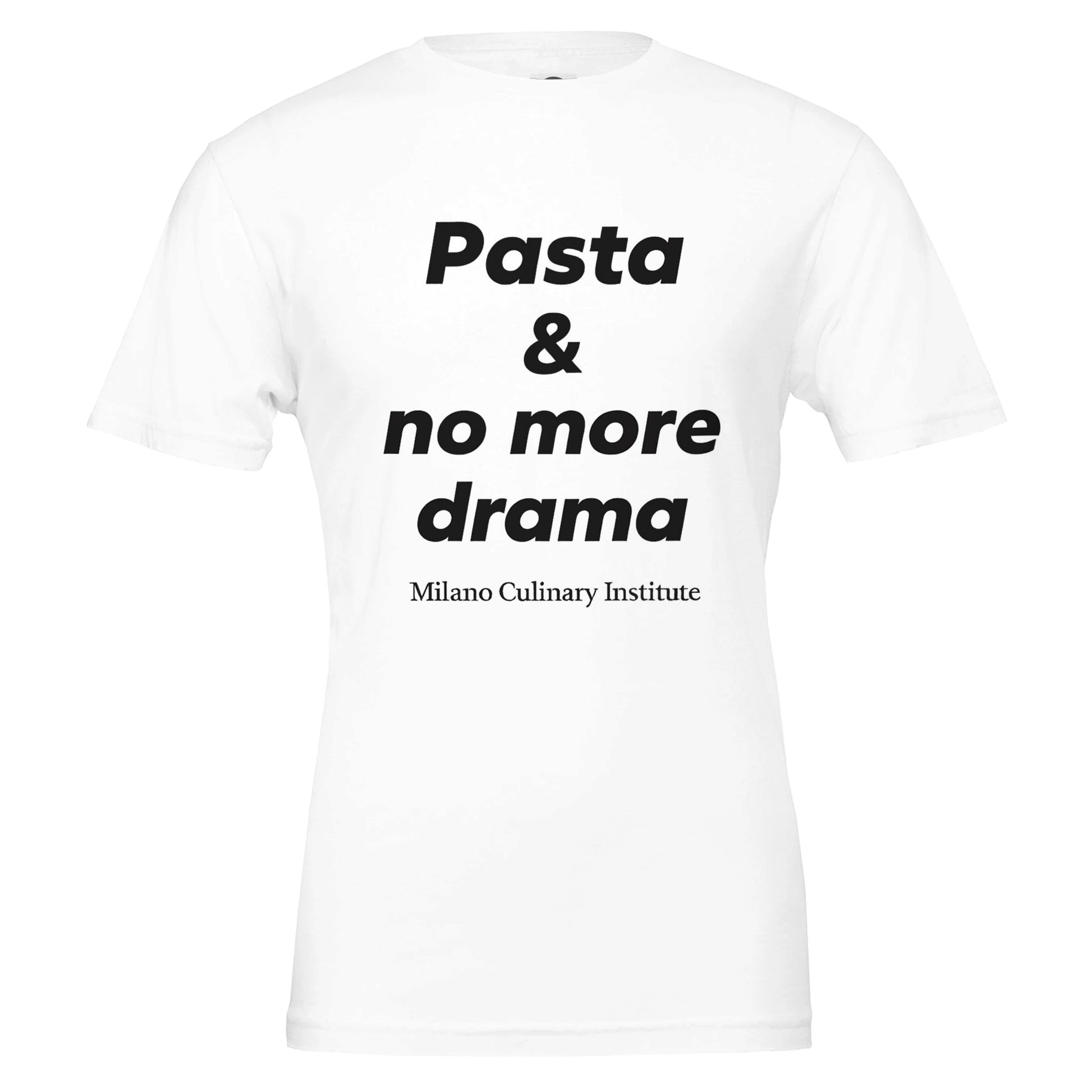 Pasta no more drama design closeup Milano Culinary Institute - quality Italian kitchen apparel