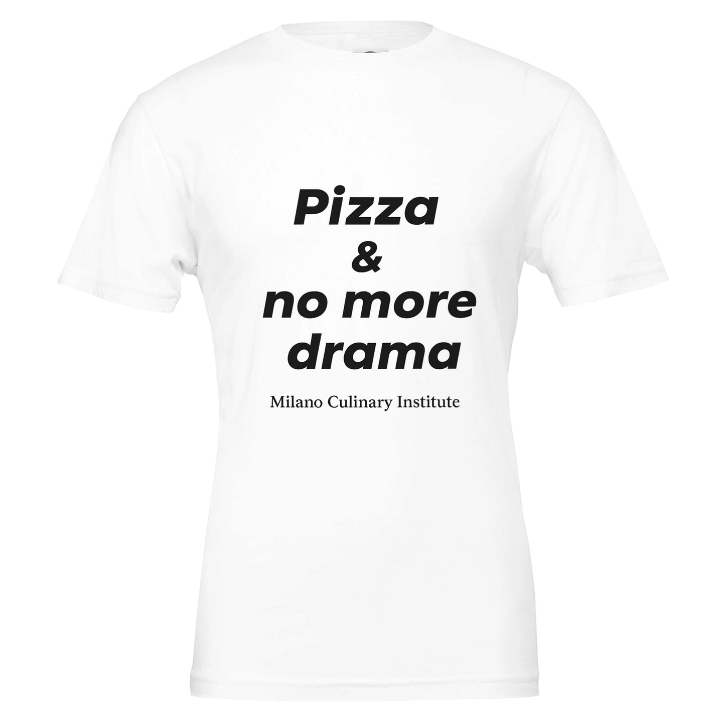 Pizza no more drama design closeup Milano Culinary Institute - quality Italian kitchen apparel