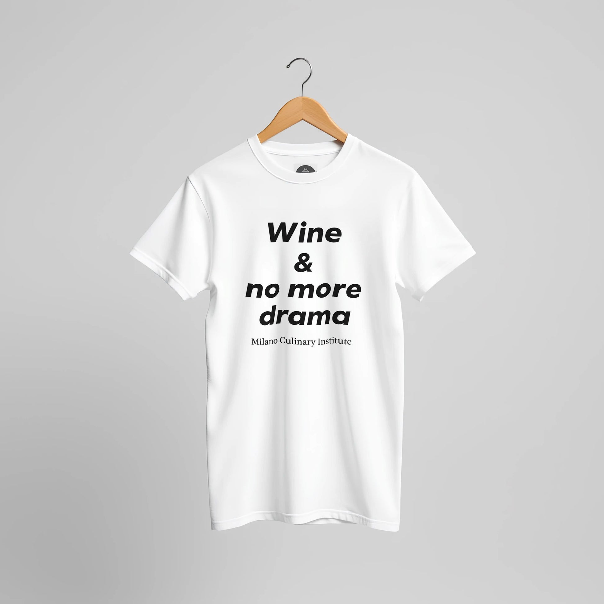 Wine no more drama hanger display Milano Culinary Institute - professional Italian kitchen apparel