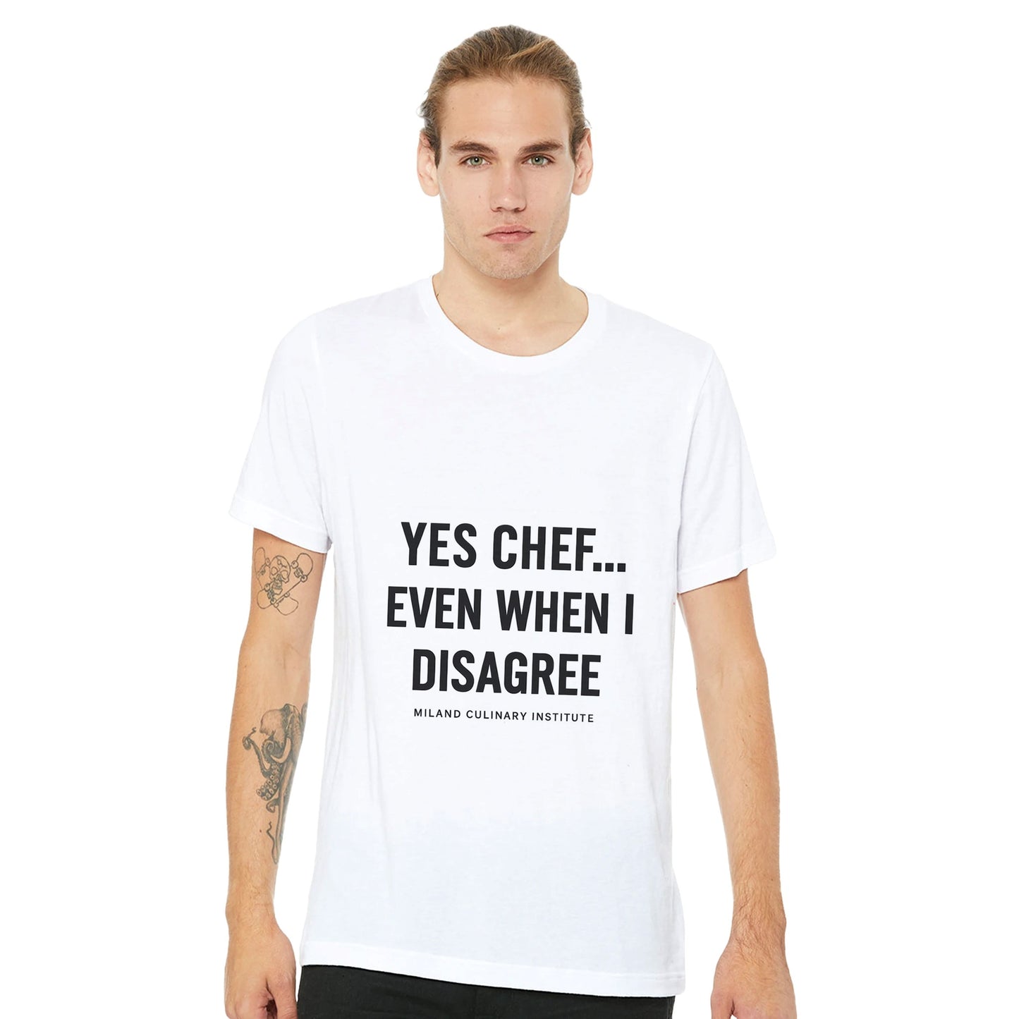 Disagree funny chef t-shirt by Milano Culinary Institute - CasualMale Italian kitchen apparel for cooking lovers"
