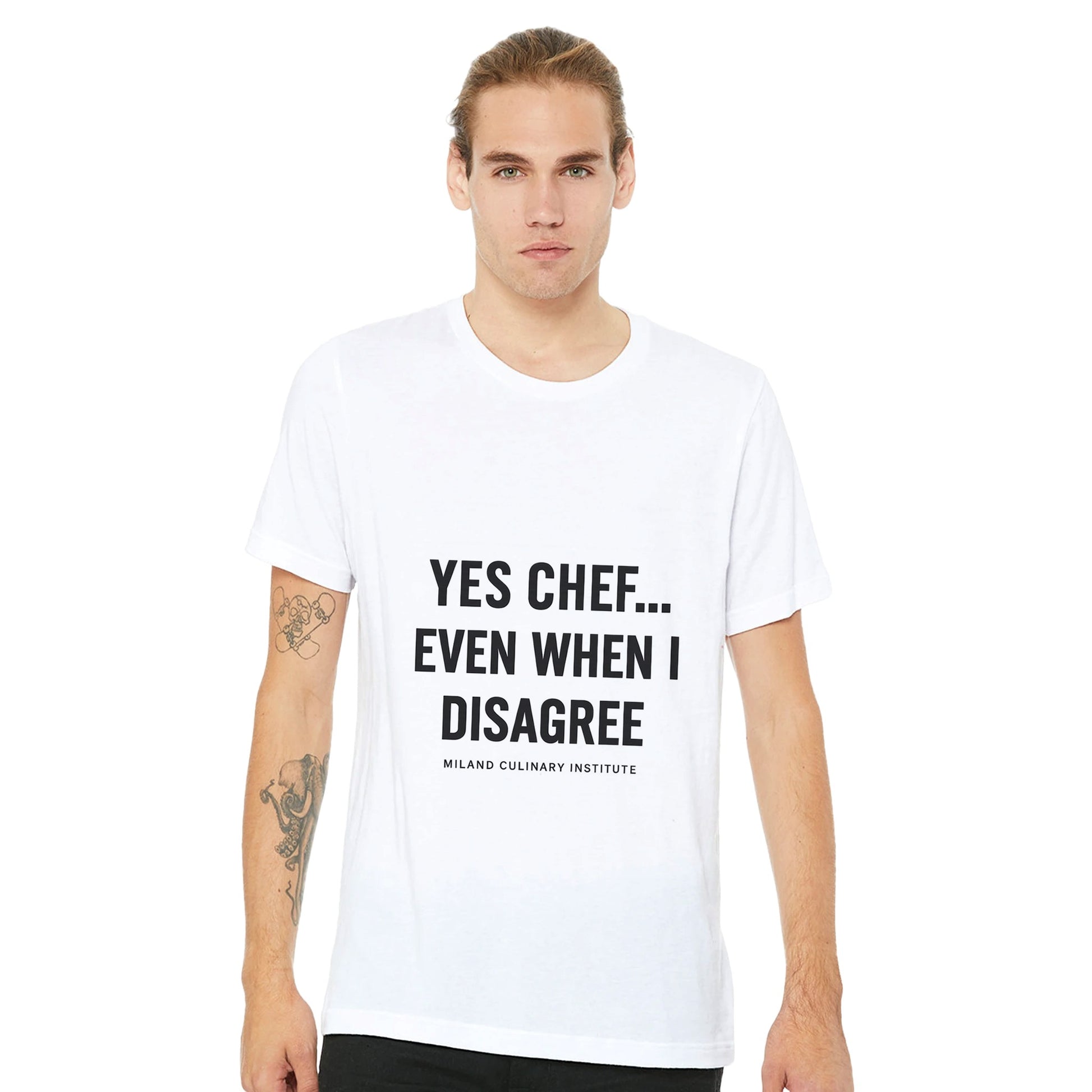Disagree funny chef t-shirt by Milano Culinary Institute - CasualMale Italian kitchen apparel for cooking lovers"
