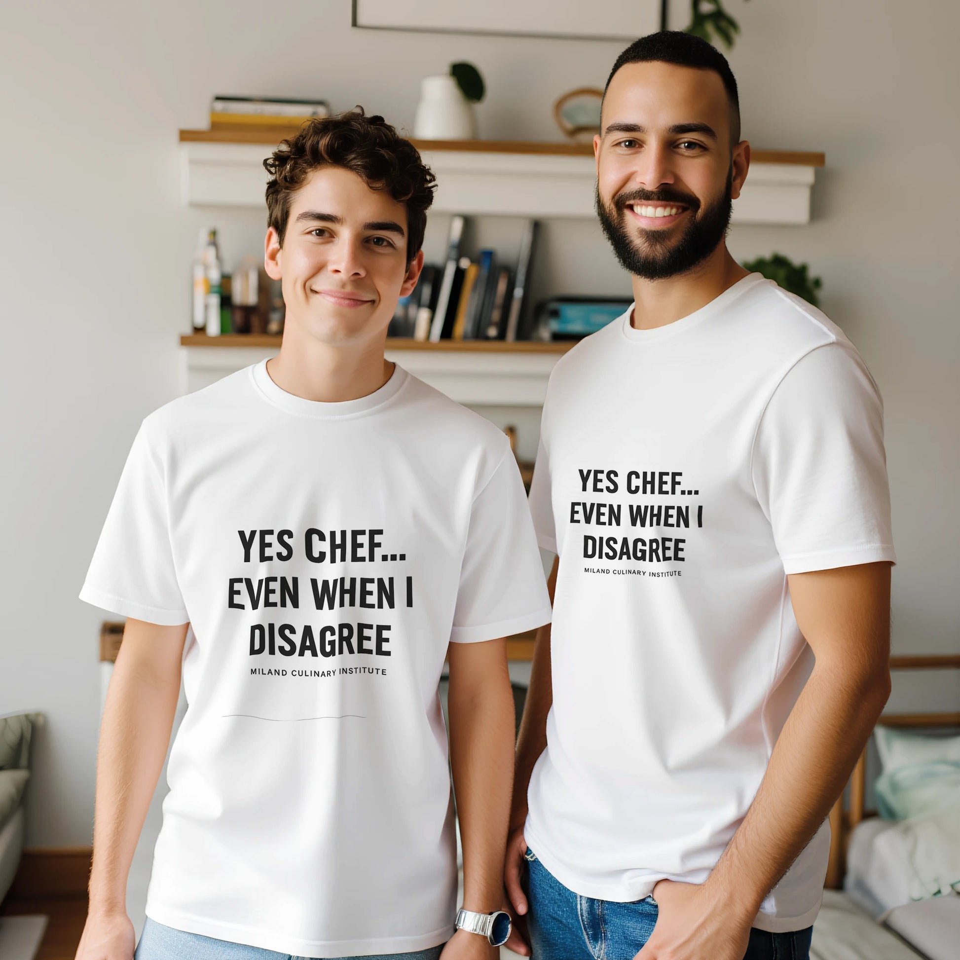 Disagree funny chef t-shirt by Milano Culinary Institute - couple lifestyle Italian kitchen apparel