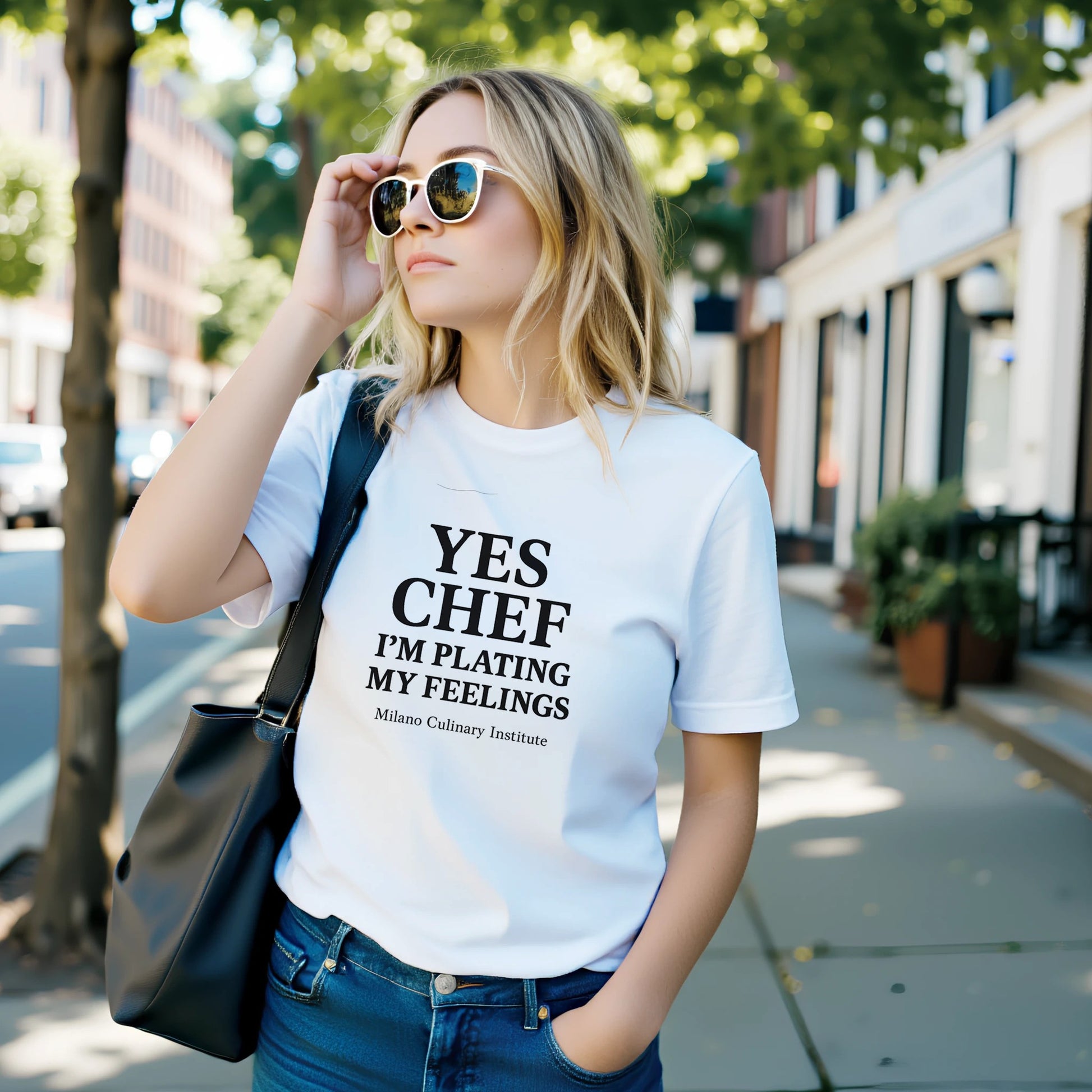 PlatingFeelings funny chef t-shirt by Milano Culinary Institute - street style trendy Italian kitchen apparel