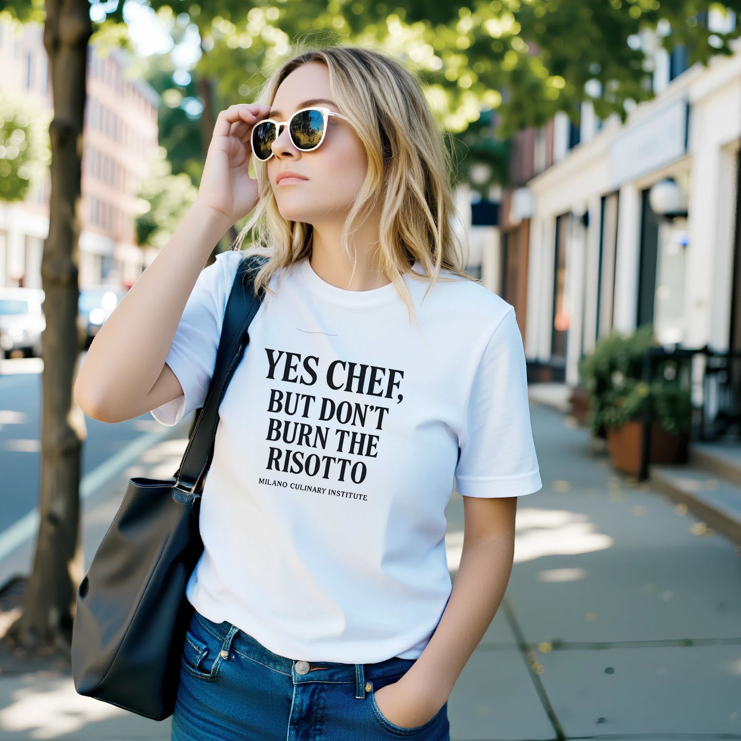 Risotto funny chef t-shirt by Milano Culinary Institute - street style trendy Italian kitchen apparel