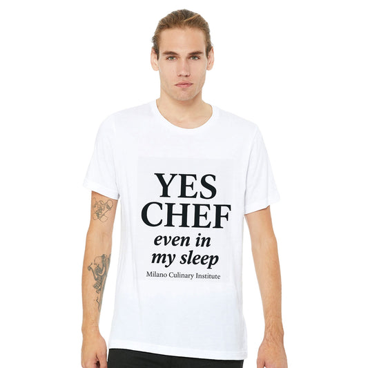 Sleep funny chef t-shirt by Milano Culinary Institute - male casual wear Italian kitchen apparel