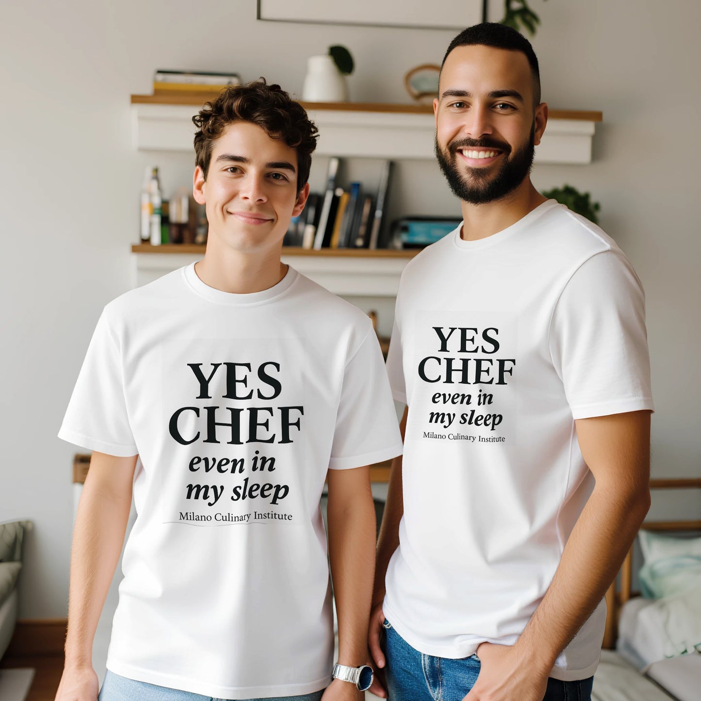 Sleep funny chef t-shirt by Milano Culinary Institute - couple lifestyle Italian kitchen apparel
