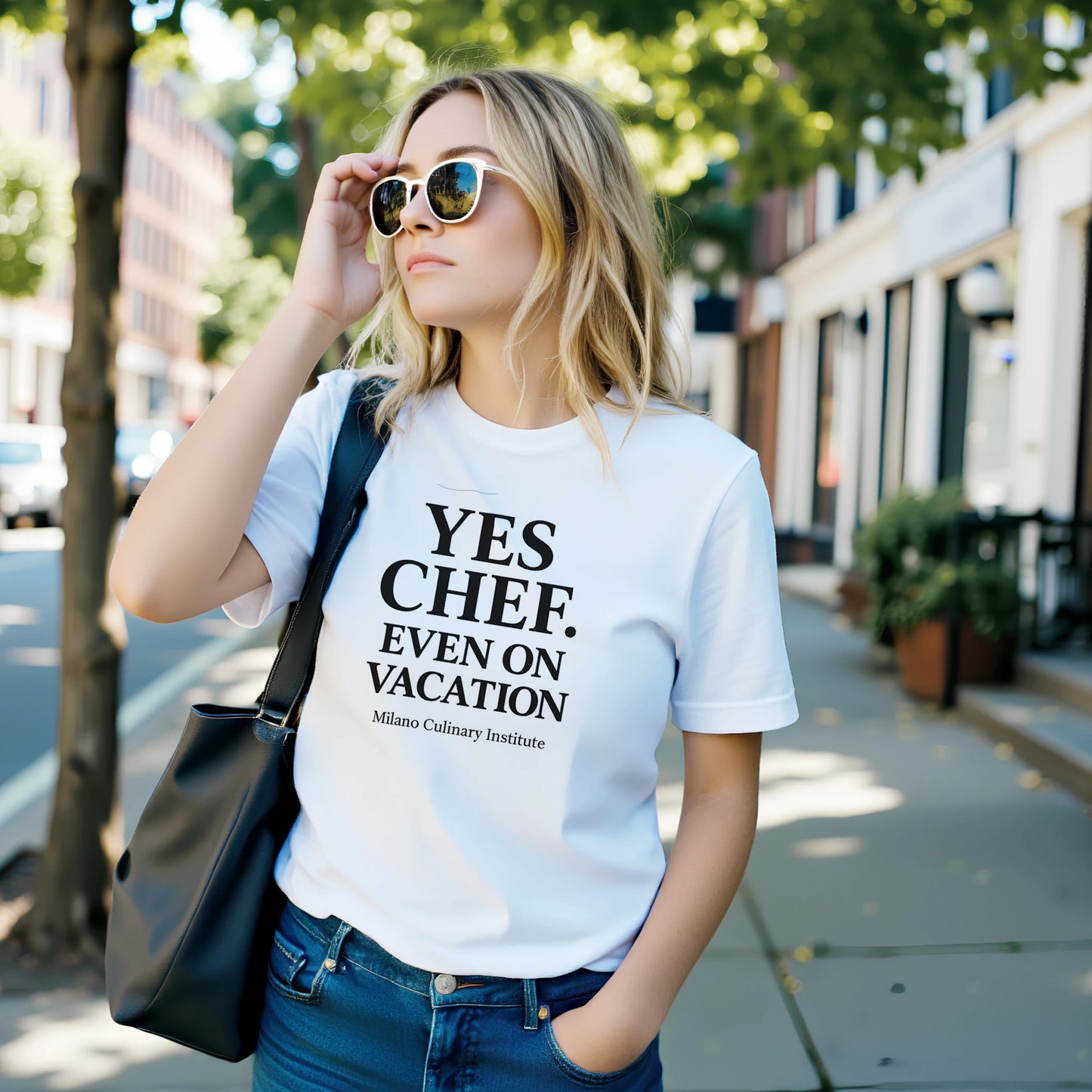 Vacation funny chef t-shirt by Milano Culinary Institute - street style trendy Italian kitchen apparel